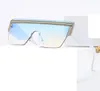 verano mujer Moda al aire libre conducción gafas de sol damas una lente Transparente, lente oceánica unisex Gafas de sol impresión de letras Ciclismo, gafas cortavientos de viaje