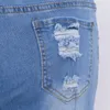Kot pantolon ile kadın pantolon moda esnek mavi denim sıkıntılı sıska yırtık pantolon, kadınlar için kot pantolon 201109