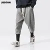 JDDTON erkek Harem Pantolon Çin Tarzı Harajuku Ayak Bileği Bantlı Jogger Sweatpants Gevşek Rahat Erkek Streetwear Kalın Pantolon Je150 200930