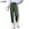 LYCZR Harem Vintage Pantalons Loose Boyfriends pour femmes Maman Taille haute Jeans Femme Femme Automne 201223
