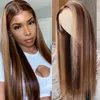 Cabelo 100% brasileiro reto 13x4 Human Hair Lace Wig todos os tamanhos destaques sem costura