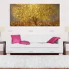 Handgeschilderde mes gouden boom olieverf op canvas groot palet 3D-schilderijen voor woonkamer moderne abstracte muur kunst Y200102