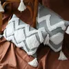 30x50cm cojines decorativos para sofa Morocco geometric black and white tufted tassel pillowcase christmas decorations for home T200108