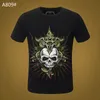 Designer T skjortor Mens Skull Summer Basic Solid Crystal T-shirt Casual Tees Punk Luxury Clothing Print Letter Man Skateboard Tops tee modekl￤der Kort ￤rm