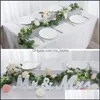 DIY Sztuczny Eucalyptus Garland Faux Silk Leaves Vines Handmade Greenery Wedding Party Backdrop Arch Wall Decor Dostawa 2021 Decorat