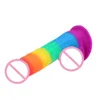 NXY Dildos Consolador Lifelike Female Sex Toys, 20 Cm Rainbow Masturbators, Penis Bands, Suction Cups, Stores, New Products in 1210