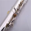 Высокое качество 17 Открытое отверстия Посеребренных флейты с раздельным E Механизма смещения G-клавиша и B ноги с футляром Бесплатной доставки