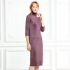 Marwin -Moming Long Half Turn -Down Collar Sticke Pullovers Solid Primer Shirt Sticked Dress Winter Sweater High Qulaity 201225