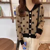 Women's Sweaters Neploe Chic Cardigan Coat Preppy Style Korean Sweet Floral Knitted Sweater Pull Femme 2021 Vintage Sueter Tops Mujer