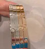 Luxurious quality no change color narrow bracelet with 6pcs diamond and 10pcs diamond punk bangle no diamond for women wedding jew344O