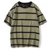 Men T Shirt Color Block Print 3 color Optional Tee Shirts Simple High Street Basic All-match Cargo Tops Male Streetwear W220307