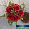 Künstliche Rosen, künstliche Blumen, weißer Kaffee, Zuhause, Hochzeit, Party, Dekoration, 6 Köpfe, Seidenblumen, Rosenstrauß, großes Dekorzubehör