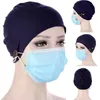 Retro Donne Turbante Testa Avvolgere Cappello Con Bottone Copricapo Foulard Cofano Interno Hijab Cap Musulmano Hijab Chemio Cappelli Turbantes Caps