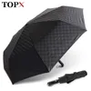 120cm Big 3 Folding Fully Automatic Dark Grid Sun Umbrella Rain Women Luxury Car Outdoor Windproof Umbrellas Stand Men Paraguas 201112