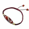 Bracelet réglable fait à la main Agate Money Hook Tibétain Dzi Perle Amulette Bonne Chance Couleur Rouge Haute Qualité CX200612