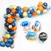 83pcs Universo Espaço Exterial Astronauta Rocket Galáxia Tema Balões de Latex Balões Garland Kit Kit de aniversário Decorações de festa 220523