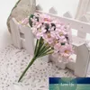 Wholesale- 12 pcs mini tecido cereja plum flor artificial flor de seda bebê bouquet floral, arranjos de mesa Decorações de casas