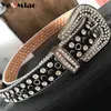 Punk Dark Western Cowboygürtel für Frauen Luxusdesigner Marke Diamond Blinggürtel Y2K Goth E Mädchen Strassgürtel Männer AA220312 324z