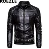 Herrpäls Faux Casaco Herr Biker Läderjacka Krage Avtagbar Motocykeljackor Kappor Casual PU Chaqueta Moto Hombre