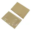 150pcs / mycket Clear Brown Zip Lock Kraft Paper Plastpåse Dopack Ställ upp Pouch Zipper Reclosable Nuts Kaffepapperspaket