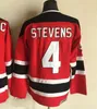 Vintage New Jersey 4 Scott Stevens 30 Martin Brodeur Hokey Forma Erkekler Ev Kırmızı Dikişli Gömlek C Yaması