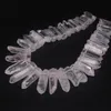 35-38 sztuk / Strand Duży rozmiar Surowy Clear Crystal Quartz Top Wiercone Punkty, Polerowane Naturalne Klejnoty Tusk Stick Spike Wisiorek Koraliki Bulk 200930