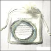 Bracelets à brins de perles bijoux Mg0124 Bracelet aigue-marine de qualité Aa Prehnite Ameyhtst Yoga Mala perle 4 Mm Mini ensemble de pierres précieuses livraison directe