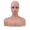 Peruca stand PVC Formação Mannequin Heads Realistic Ombro Meio dobro do corpo para exibição Perucas Hat Jóias