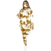 Women's 3 Piece Marble Tie Dye Sweatsuit and Hoodies Tracksuit Sweatpants Pullover Joggers Casual Set 211221