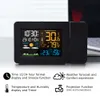 Fanju Digital Alarm Station LED Temperatur Fuktighet Väderprognos Snooze Table Clock med Time Projection Y2004071773360