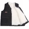 Casual Solid Winter Real Sheep Fur Short Jacket Men Shearling Vest Päls Male Plus Size Inter Mens Cashmere Coat Travel Vest 201128