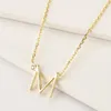 Chains Kikichicc 925 Sterling Silver Letter Name Necklace Initial Alphabet Mini Delicate Small Crystal CZ Long Chain Necklace1