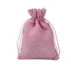 9cmx12cm Färgrik Mini Burlap Bag Jute Pouch Drawstring Gift Wrap Tyg Rustik Styles Paketväska Candy Holder Party suuplies