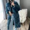 OFTBUY Brand New Fashion Long Natural Real Fox Fur Coat Winter Jacket Women Outerwear Streetwear Thick Warm Korea Loose 201212