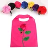 Fashion Rose Flowers Handbag Reusable Folding Shopping Bag Tote Eco Storage Bags Women No Zipper Travel Grocery