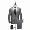 2 peças Man Brand Men Fashion Moda Solid Suit 2019 Casual Slim Mens Business Suits de casamento Jaqueta masculina Pant Plus Tamanho 3xl T200319