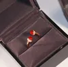 خاتم أوبند فاخر الجودة مع الملاءشيات والأعراق الحمراء للنساء هدية مجوهرات الزفاف