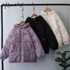 Yitimoky Kış Ceket Kadın Parkas Boy Fermuar Kadın Sıcak Zarif Kirpi Ceket Giysileri Harajuku Kore Moda Mor 211216