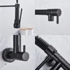 Blackend Wall Mounted Kitchen Spring Faucet Dual Spouts 360 Rotation Single Cold Kitchen Mixer Tap Torneira Para Cozinha de Tap T200424