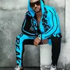 ZOGAA MENS TRACKSUIT Höst Casual outfit brev Skriv ut Hooded Toppar och byxor 2 stycken Streetwear Jogger kostymer för 211220