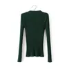 New Spring Deep V Forest Green Pullover Donna Maglione lavorato a maglia elasticizzato Donna Elastic All Match Size Jumper Basic Tops C3554 201223