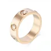 Love Rings Womens Designer Ring Par Jewelry Band Titanium Steel With Diamonds Casual Fashion Street Classic Gold Silver Rose Valfritt storlek 4mm