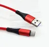 3a سريع سريع شحن 1 متر 3ft مضفر النسيج النايلون نوع c كابلات USB كابل USB مايكرو