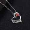 Women Diamond Heart Mom Halsband Love Heart Pendant Fashion Jewelry Mother Day Gift Will and Sandy