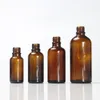 Amber Glass Bottles with Eye Droppers Empty Glasses Dropper Bottle Small Sample Bottle Imitation Bamboo Cover