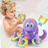 Octopus Bath Toy Funny Floating Ring Toss Game Bathtub Bathing Pool Education Toy for Kids Baby Children LJ201019