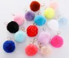 37 couleurs 8 cm imiter lapin boule de fourrure porte-clés Pom Pom voiture porte-clés sac à main porte-clés moelleux fausse fourrure de lapin porte-clés DB187