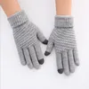 Gloves female winter touch screen gloves Wool thickened warmth and velvet knitted five-finger wool Korean student couple rider 10pairs/lot