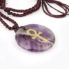 Natursten Engravera Anka Cross Symbol Hängsmycke Reiki Healing Crystal Religiösa Smycken Mäns och Kvinnors Charm Fashion Pendant Halsband