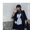 T-shirt da donna Stampa orso Horror Punk gotico Hip Hop Fun Top Cartoon Ulzzang Casual Summer Oversize Dropshipping Abiti vintage